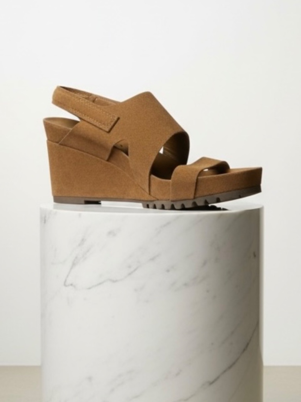 Pedro Garcia Brown Suede Ankle Strap Platform Wedge Sandal Size 42 - Picture 3 of 13